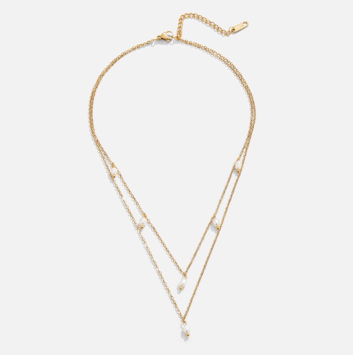 Collier à couches avec gouttes de perles Kay