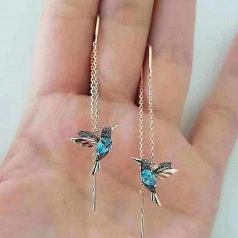 Boucles d'oreilles colibri en zirconia