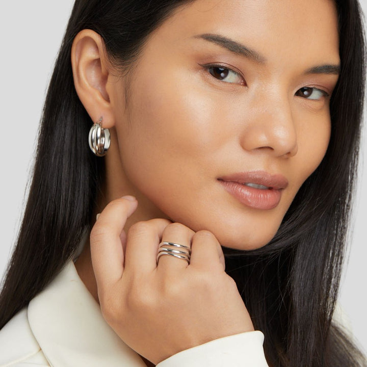 Bague en argent superposée Kiya