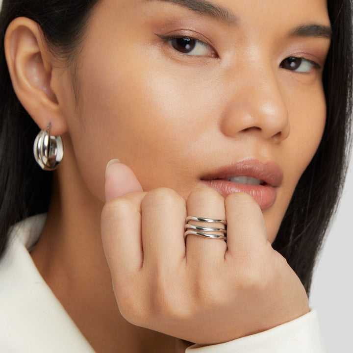 Bague en argent superposée Kiya