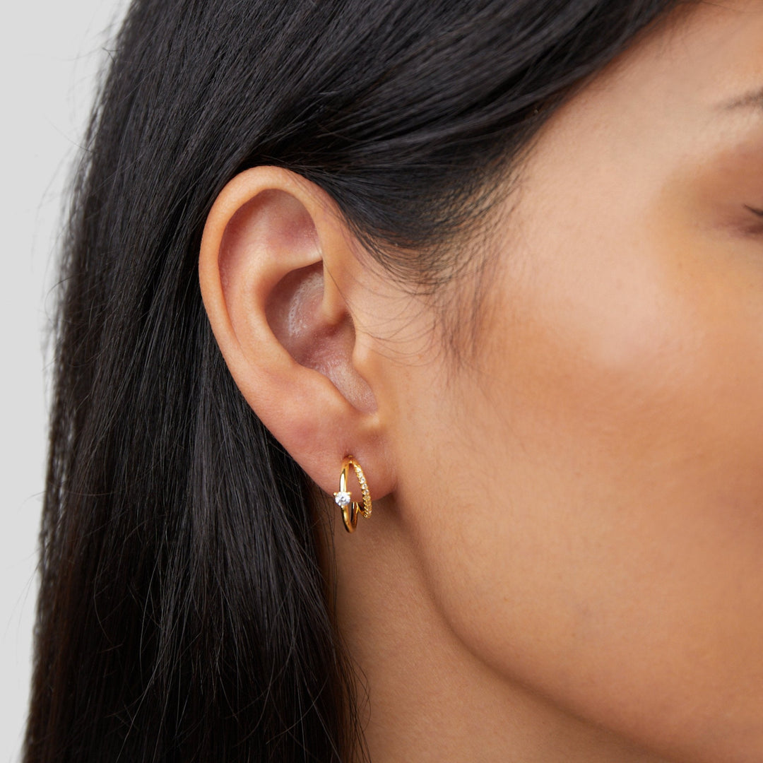 Boucles d'oreilles en or avec cristaux Artie