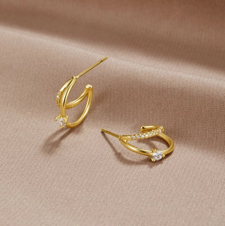 Boucles d'oreilles en or avec cristaux Artie