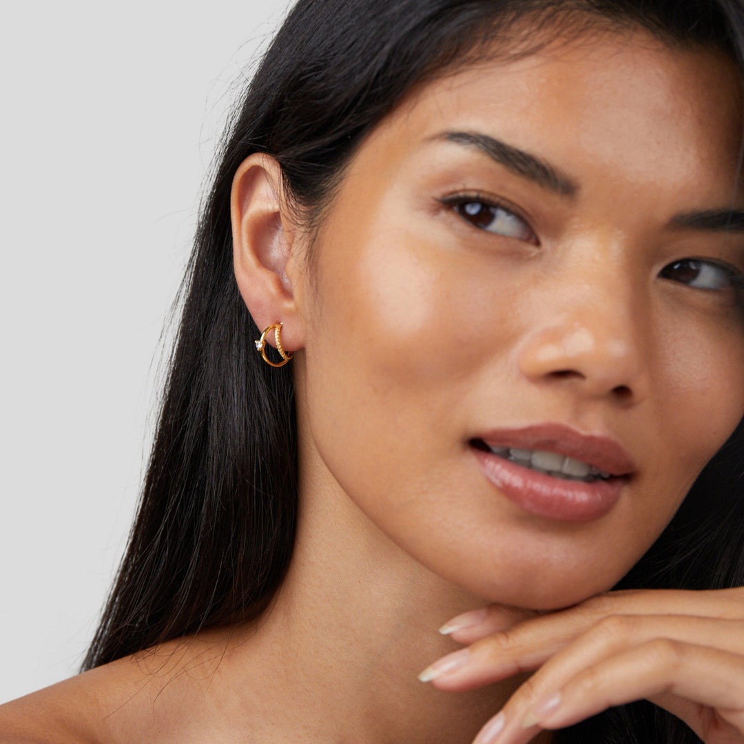 Boucles d'oreilles en or avec cristaux Artie