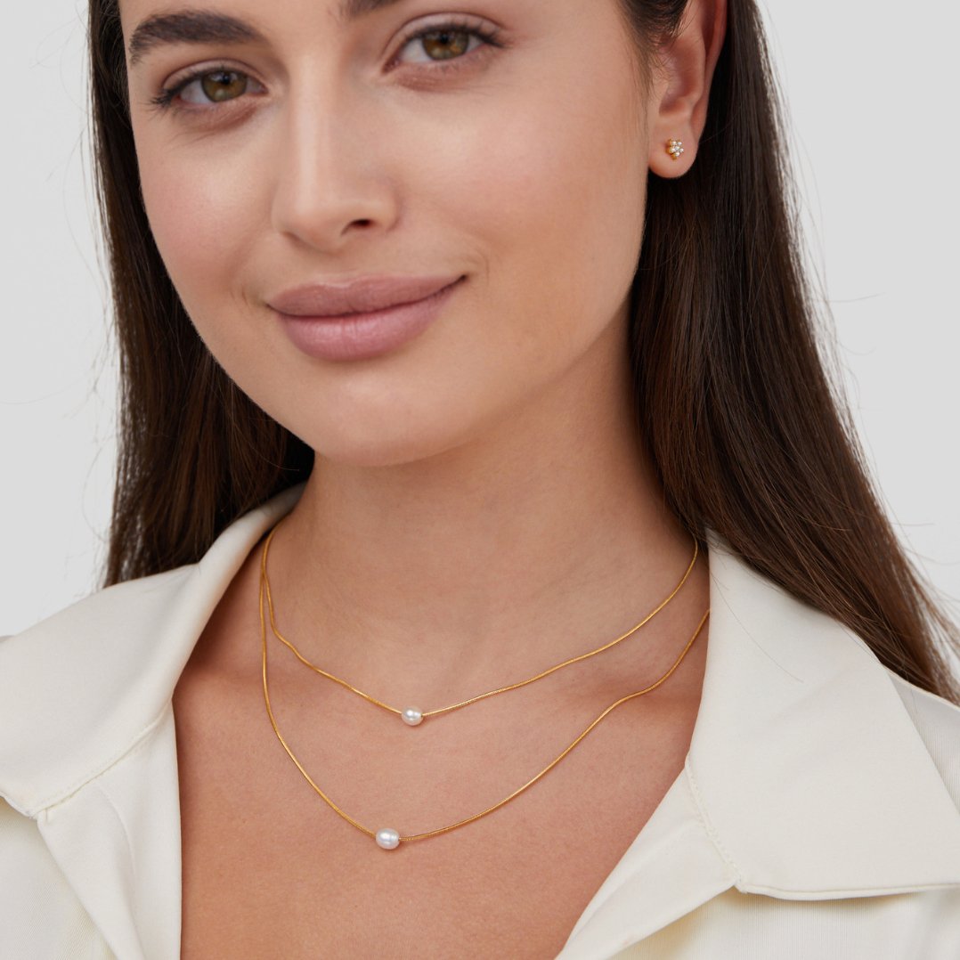 Collier de perles d'eau douce en couches