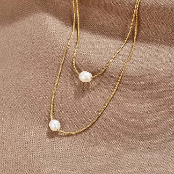 Collier de perles d'eau douce en couches