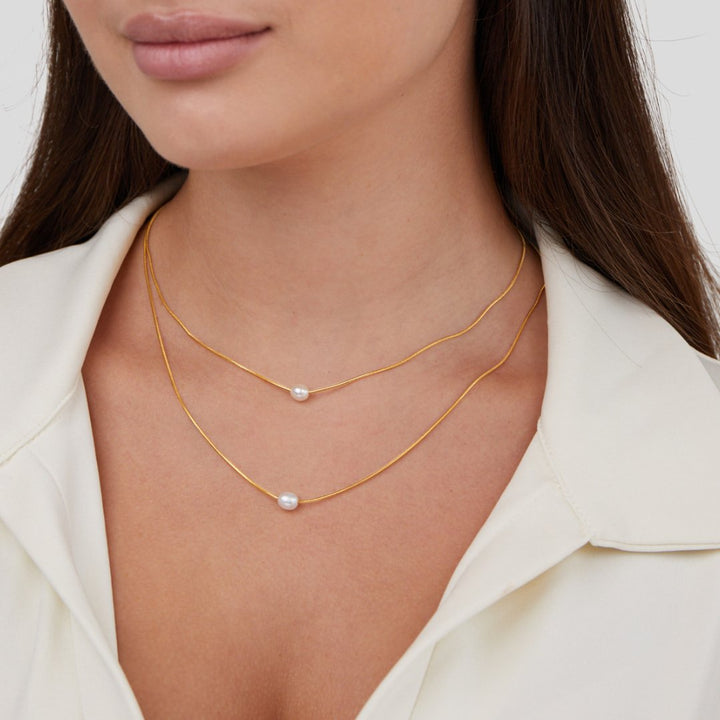 Collier de perles d'eau douce en couches