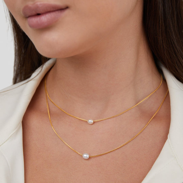 Collier de perles d'eau douce en couches