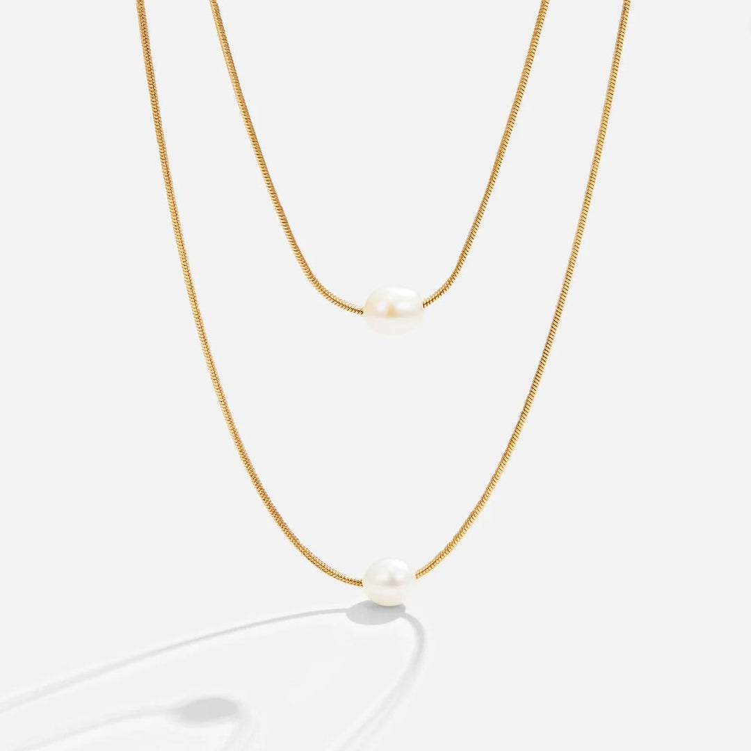 Collier de perles d'eau douce en couches