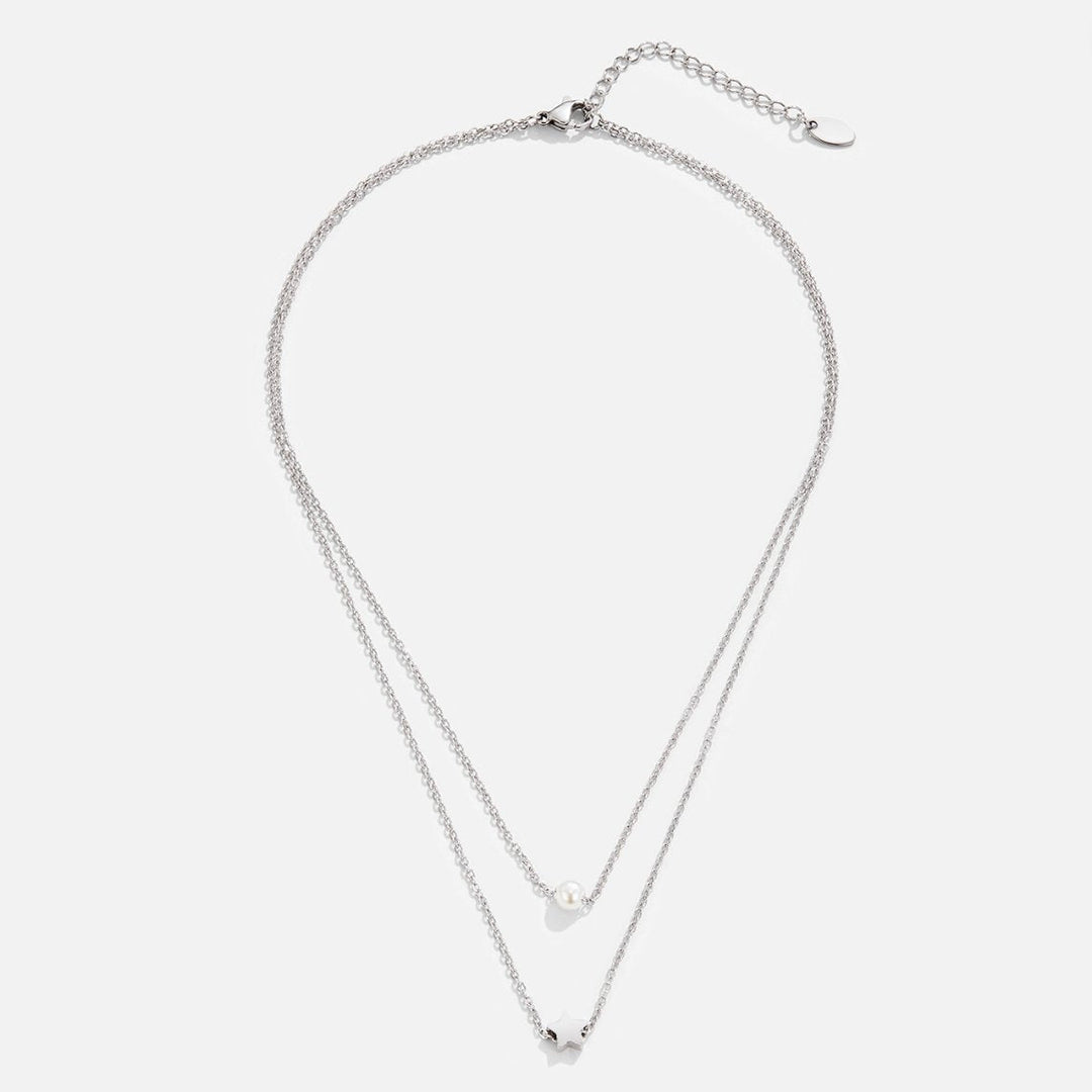 Collier en argent étoilé et perles