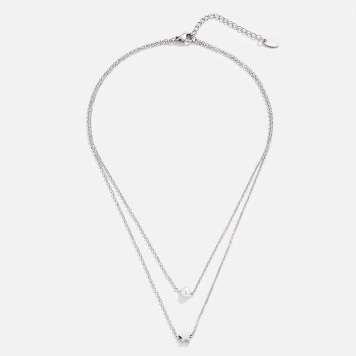 Collier en argent étoilé et perles