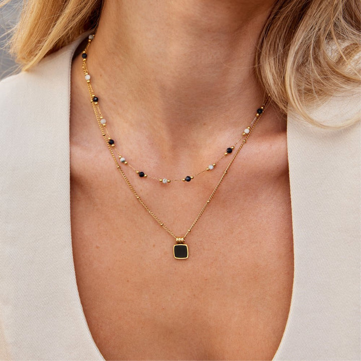 Collier en pierre de lune Mitternachtsstein