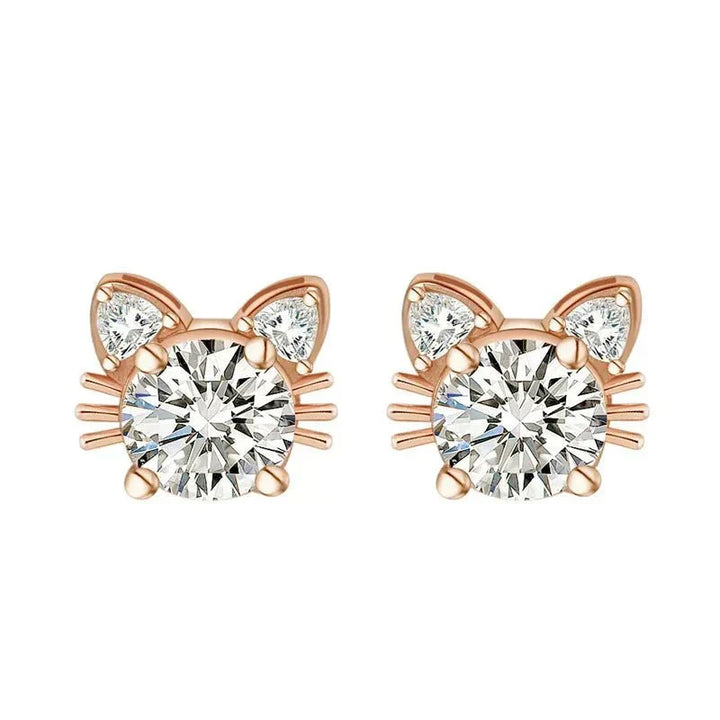 Boucles d'oreilles en Moissanite et or rose en argent sterling 925
