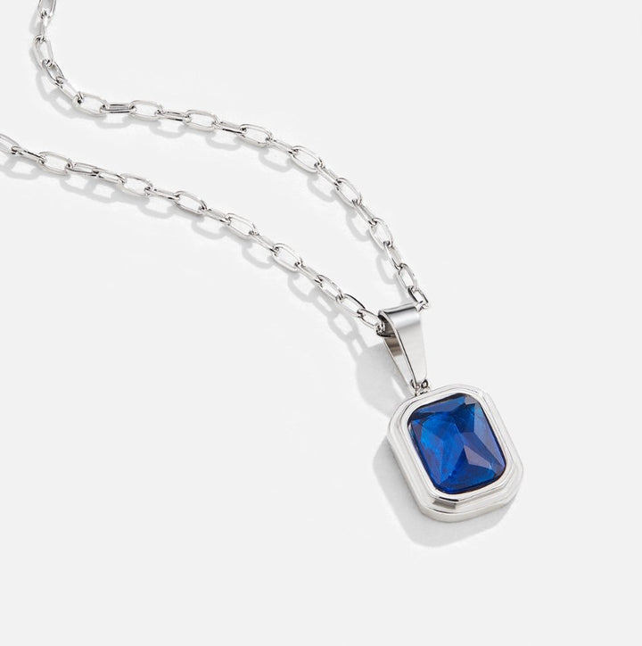 Pendentif bleu océan Collier en argent