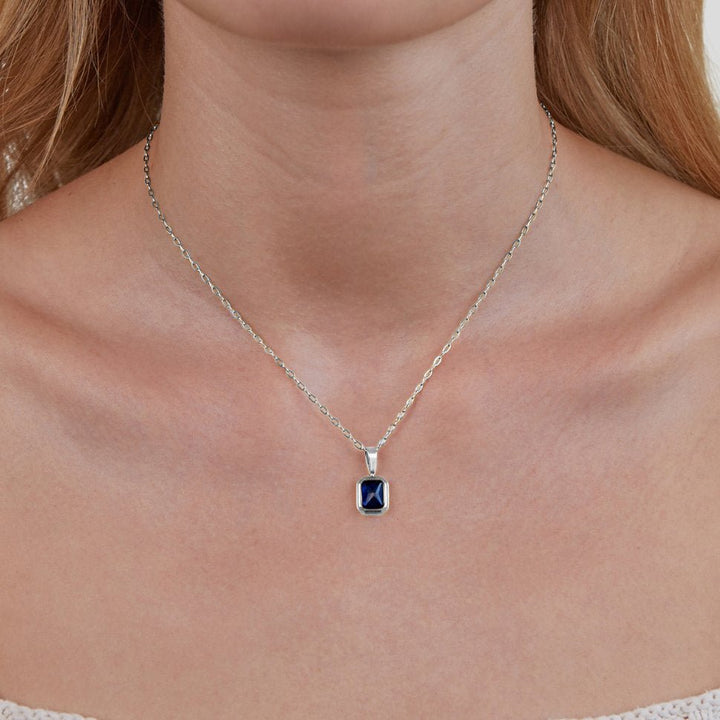 Pendentif bleu océan Collier en argent