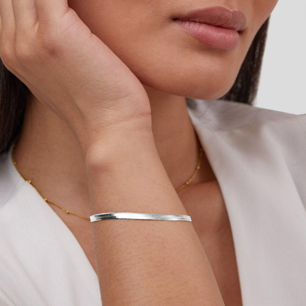 Bracelet en Chaîne Sarya Snake en Argent