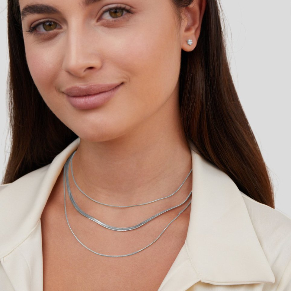 Collier à chaînes en argent multi-couches
