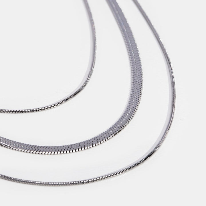 Collier à chaînes en argent multi-couches
