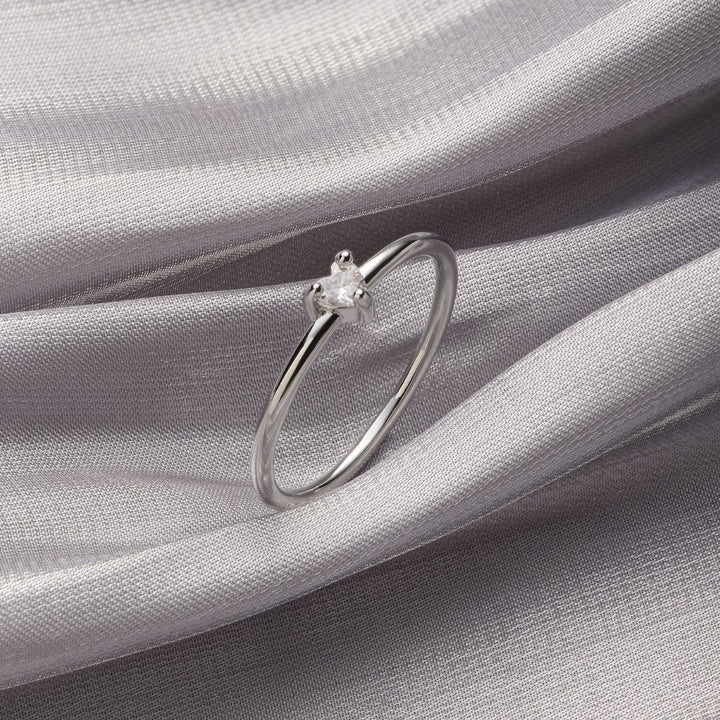 'Petit Amour' Bague en Cristal en Forme de Cœur