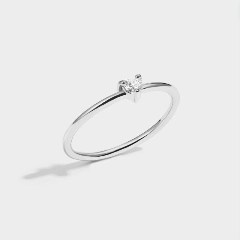 'Petit Amour' Bague en Cristal en Forme de Cœur