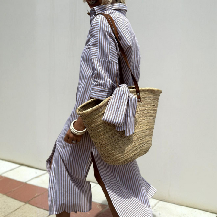Laila | Timeless Striped Shirt Dress with Elegant Comfort