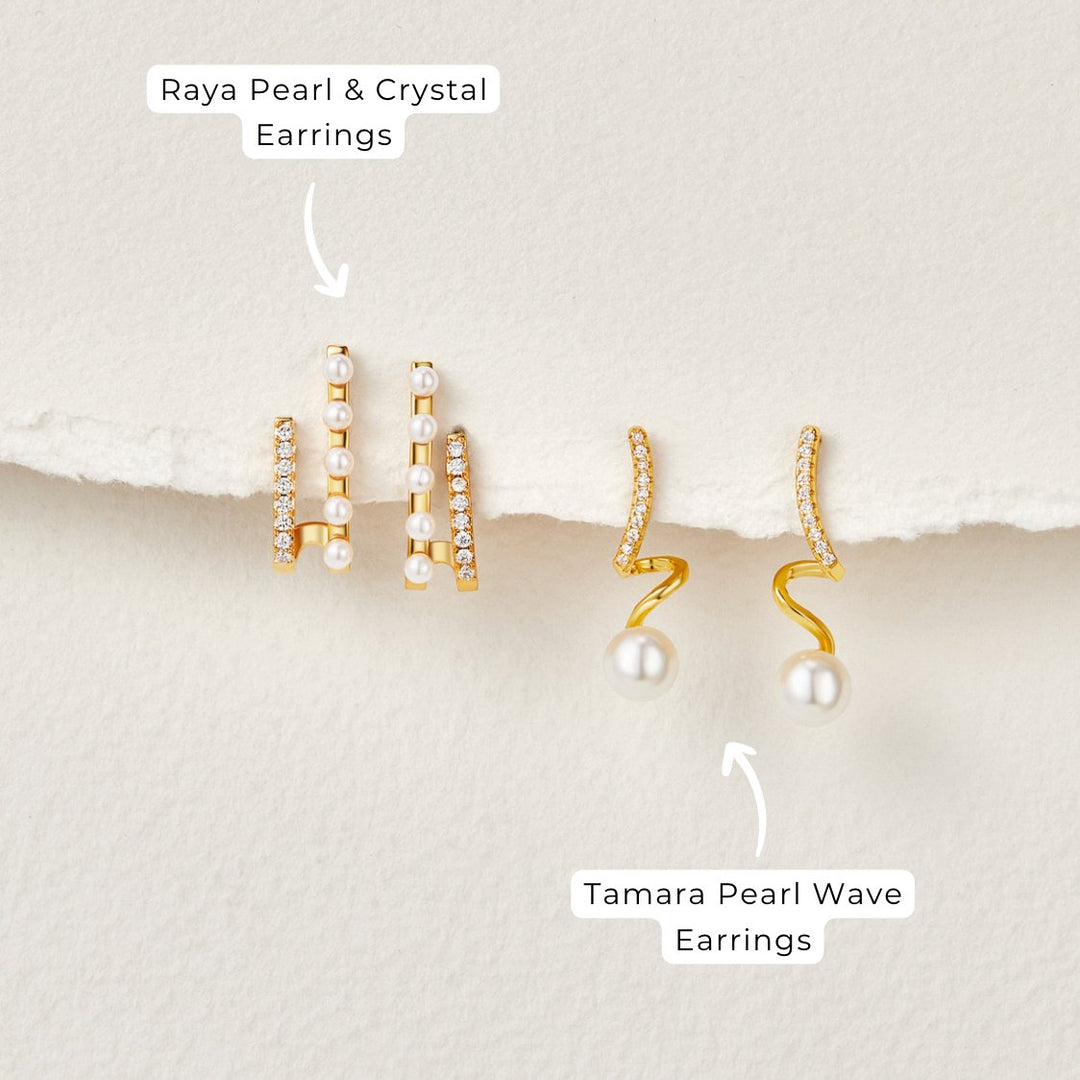 Boucles d'oreilles Tam Perles Vagues