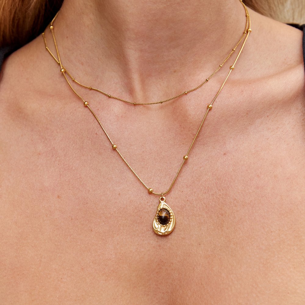 Collier avec pendentif Tigerstein