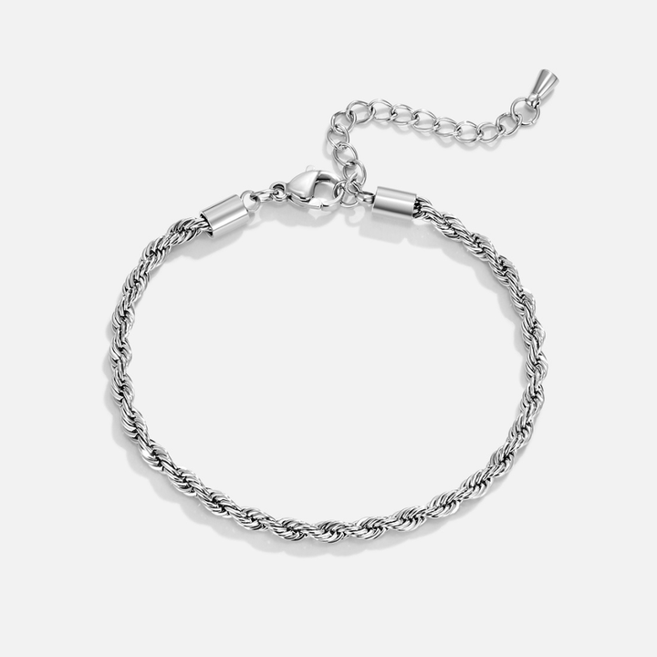 Bracelet en argent à chaînes tordues