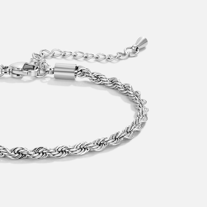 Bracelet en argent à chaînes tordues