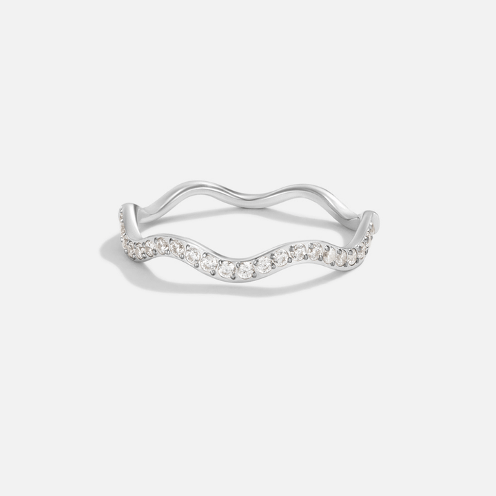 Bague Zenya en cristal et en ondes d'argent